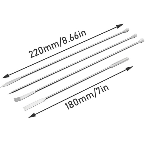 1Set of 3 Pcs Scientific Labwares Stainless Steel Double Ended Micro Lab Scoop Spoon Laboratory Equipment Half Rounded and Flat End Spatula Sample...