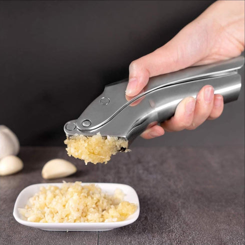 Premium Garlic Press, Stainless Steel, Easy to Clean Garlic Mincer, Durable Construction and Rust Proof...