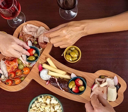 Funny Aperitif Board,Solid Wood charcuterie board and Cheese Board, Novelty Kitchen Cutlery Wine Fruit Meat large charcuterie board, kitchen gifts...
