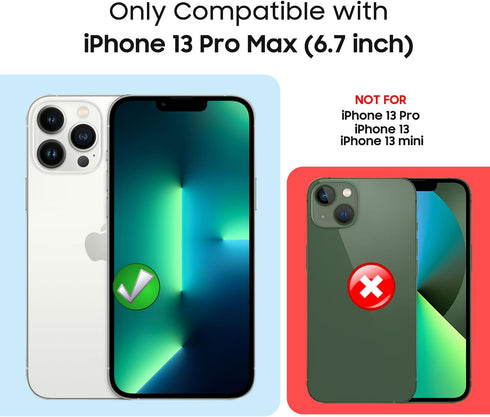 Magnetic for iPhone 13 Pro Max Case, Compatible with MagSafe, Built-in Camera Lens Protector, Logo View, Military Grade Drop Proof Phone Case Cove...