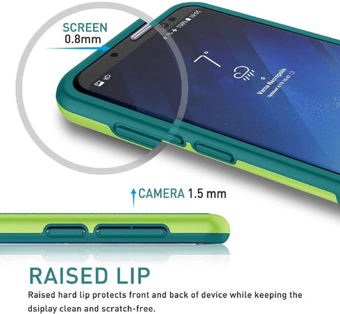 Jeylly S8 Case, Galaxy S8 Case with 2 Pack HD Soft Screen Protector, Contrasting Colors Ultra Slim One-Piece Anti-Slip Rugged Soft TPU Bumper Shoc...