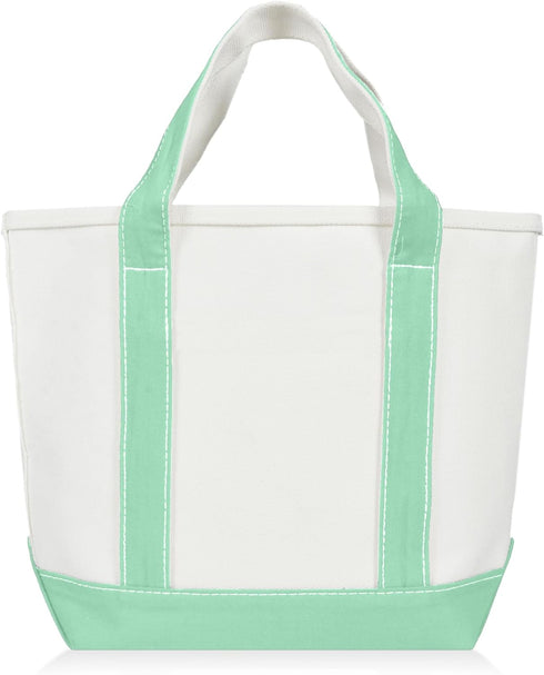 DALIX 14" Mini Small Cotton Canvas Party Favor Wedding Gift Tote Bag in Mint Green...