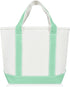 DALIX 14" Mini Small Cotton Canvas Party Favor Wedding Gift Tote Bag in Mint Green...