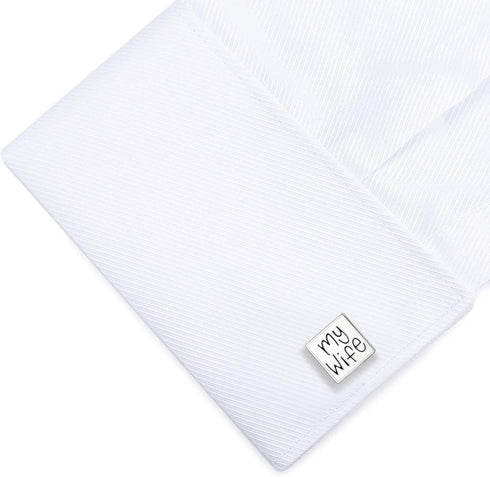 HONEY BEAR Mens I Love My Wife Cufflinks Shirt Steel Anniversary Wedding Gift...