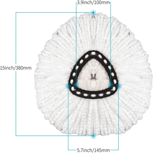 3 Pack Mop Head Replacement Compatible with Ocedar Mop Refills EasyWring Spin Mop Refills Microfiber Mop Replacement Head...
