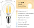 LVWIT G14 LED Globe Filament Bulb E12 Screw Base, Dimmable 60W Equivalent 2700K Warm White Chandelier Edison Light Bulb(6-Pack)...