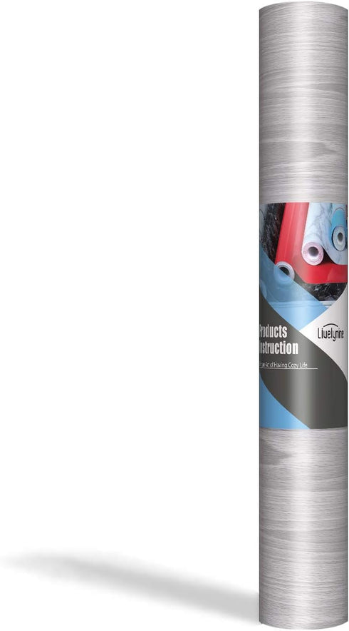 Livelynine Grey Wood Contact Paper Peel and Stick Wallpaper for Cabinets Kitchen Classroom Gray Wood Contact Paper for Desk Countertops Dresser Ta...