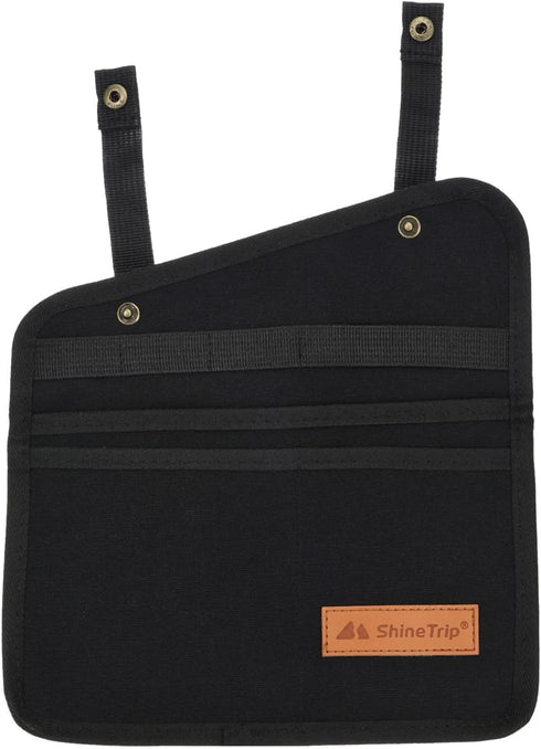 PATIKIL Beach Chair Armrest Bag, Folding Chair Side Pocket Portable Cup Holder Books Snacks Storage Bag for Camping Outdoors, Black...