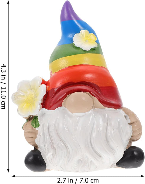 Cabilock Small Rainbow Gnome Garden Statue Scandinavian Tomte Nisse Figurine Gay Pride LGBTQ Cheer Up Decorations for Home Farmhouse Kitchen Decor...