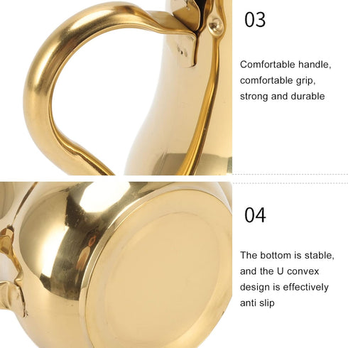 Stainless Steel Tea Pot With Filter Rust Proof Durable Oil Strainer Pot For Hotels Restaurants Homes 850ml Tea Kettle (golden)...