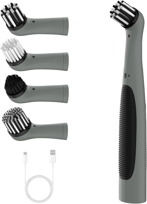 Rechargeable Electric Cleaning Brush with 4 in 1 Multiple Brush Heads and USB Cable, Indoor Household Cordless Motorized Brush for Bathroom Toilet...