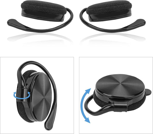 GEEKRIA Wired Clip On Ear Headphones, Portable Hook On Ear Headphones with Microphone and Call Controller Compatible with Android, MAC, Windows, A...