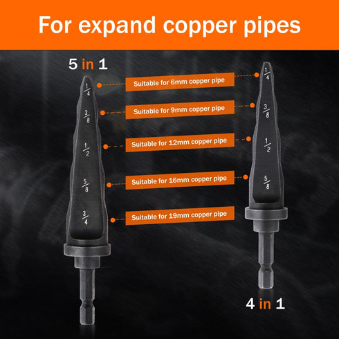 2Pcs Swaging Tool Hand Drill, 5 in 1 Swaging Tool Copper Tube Expander Manual Copper Pipe Swage Too Expander Drill Bit Soft Copper tubing Tool(Col...