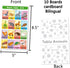 Bilingual Tablas Game in English and Spanish, Mexican Bingo for 10 Players - 10 Boards, Full Deck of Cards and Chips, Theme Animals...