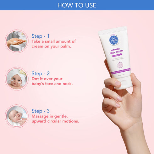 The Moms Co. Baby Cream for Face, Baby Moisturizer Cream with Shea Butter and Organic Jojoba Oil, Gentle Baby Skincare (50 gm)...