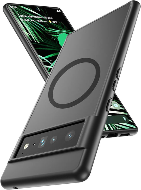 Magnetic Case for Google Pixel 6 Pro 5G, Compatible with Mag Safe Wireless Charger, Translucent Frosted Matte Back Slim Fit Shockproof Case for Pi...