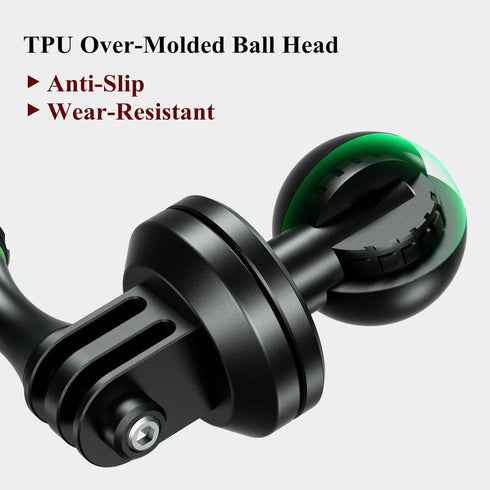 BRCOVAN Aluminum Alloy Tripod Mount Adapter with 1'' Ball & Camera 1/4"-20 Thread, Compatible with RAM Mounts B Size 1 Inch Ball Double Socket Arm...