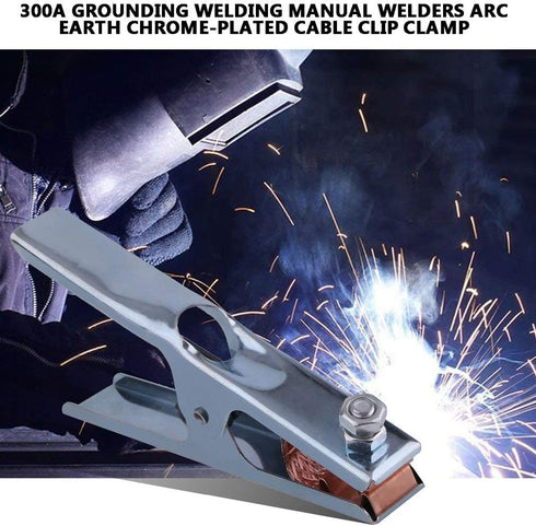 2pcs 300A/500A/800A Earth Ground Cable Clip Clamp Welding Manual Welder Electrode Holder Welding Processing Ground Clamp Professional Tools (300A)...