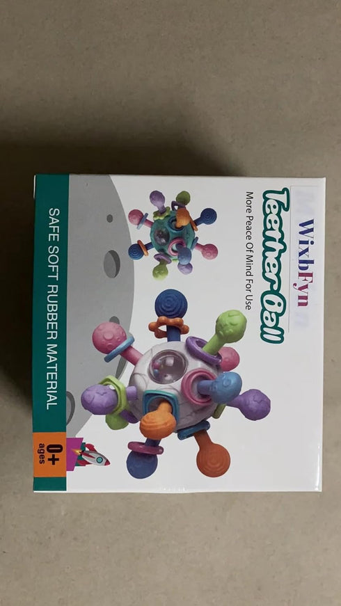 Grabbing Ball Baby Toy,Sensory Teething Teether Toys,Silicone Teething Ring, Motor Skills Toy, Montessori Early Educational Toy, Baby Rattle, Baby...