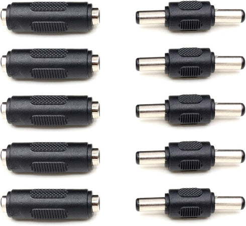 TEZONG 2.1mm X 5.5mm DC Power Adapter Connections, Female to Female Coupler, Male to Male Coupler Connector Gender Adapters for LED/CCTV Camera (5...