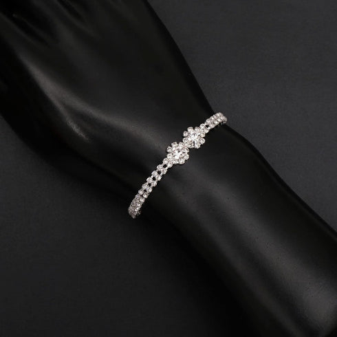 Bride Crystal Necklace Earrings Bracelets Set Bridal Wedding Jewelry Sets Bride Bridesmaid Prom Costume Jewelry Set for Women...