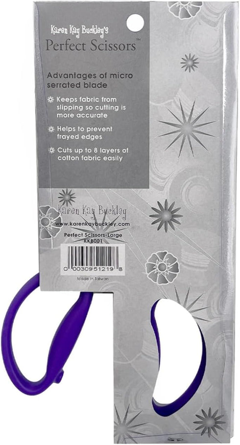 Karen Kay Buckley® Perfect Scissors™, Large 7-3/4 Inch #KKBPSL Micro-Serrated Non-Slip Blades for Garment Sewing, Quilting, Patchwork, Crafts. Sha...