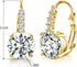 14K Gold Plated Round Cut Cubic Zirconia Drop Dangle Earrings Prong Setting Bridal Earrings for Women...