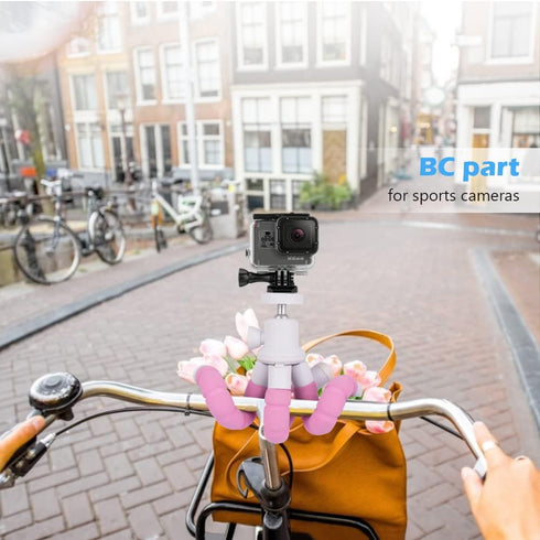 Ubeesize Portable Tripod Stand with Wireless Remote & Clip, Flexible Phone Holder for Video Recording (Pink)...