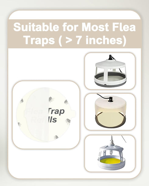 20 Pack Flea Trap Refill Discs Replacement Glue Boards, 7.1" Sticky Pads for Most Models Flea Bed Bug Traps for inside Your Home...