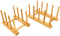 2 Pcs Household Kitchen Natural Bamboo Drain Dish Rack, Multifunctional Cup and Book Storage Rack, 8"(L) x 4.5"(W) x 4.2"(H), 6"(L) x 4.5"(W) x 4....