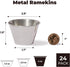 Fit Meal Prep [24 Pack 4 oz Stainless Steel Dipping Sauce Cups, Reusable Metal Ramekins, Commercial Grade Condiment Bowls, Individual Portion Cups...