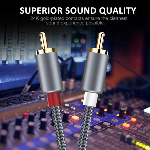 Goalfish RCA Cable, 20Feet/6m RCA Audio Cable 2 Male to 2 Male RCA Subwoofer Cable Nylon-Braided Auxiliary RCA to RCA Stereo Cord for Home Theater...