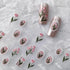 5D Embossed Flower Nail Art Stickers Spring Tulip Nail Decals for Nail Art Decoration, Self Adhesive Pink Tulip Nail Art Supplies Elegant Tulip De...