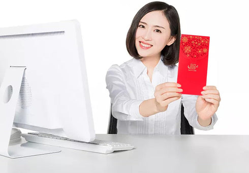 Honbay 10PCS Chinese Red Envelopes Lucky HongBao Money Pockets, 17.7x8.5cm/6.97x3.35inch - Congratulations and Prosperity (Blessing)...