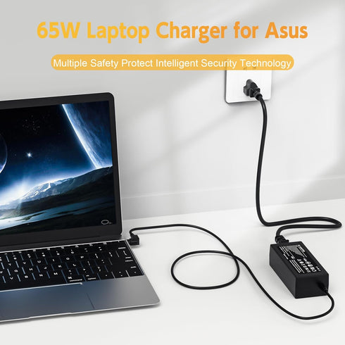 65W Laptop Charger Compatible with Asus Q551L, U56E, X551M, X555L, X540S, X45A, X550, X550ZA, X551, X551CA, X551MA, X553M, X53U, X550C; ADP-65DW A...