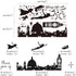 Runtoo Never Grow Up Nursery Wall Decals Quotes Big Ben Cityscape Wall Stickers for Kids Room Baby Bedroom Wall Decor...