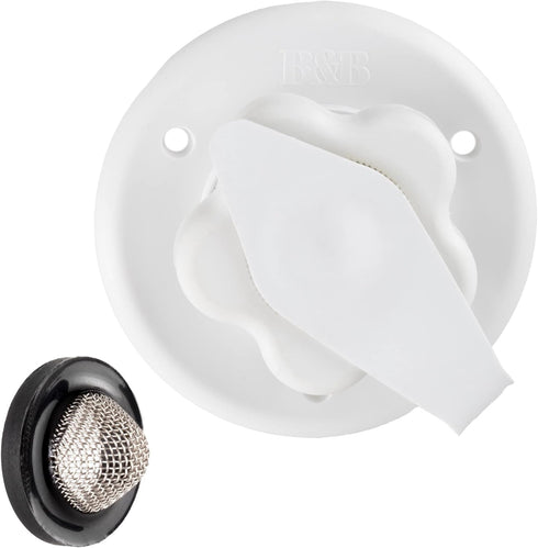 RecPro RV White City Water Fill Inlet Flange Brass with Check Valve | Made in America (No Hose Elbow)...