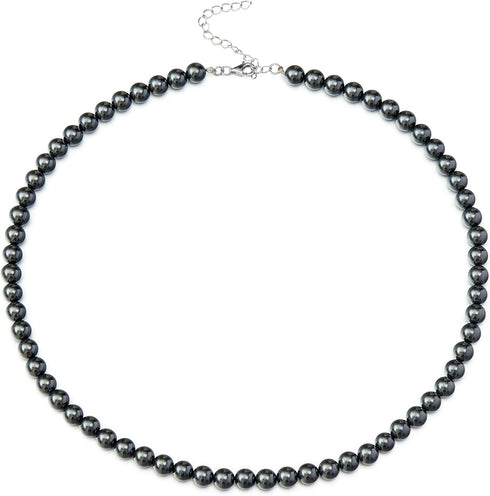 EVER FAITH Pearl Choker Necklace, Sterling Silver Round Simulated Pearl Elegant Wedding Necklace Strand Jewelry for Women Bride...