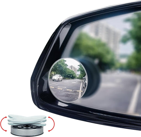 Suction Cup Mounting Blind Spot Mirror,HD Lens Frameless Convex Rear View Mirror Provides Wide Angle View,Design for Car Side Mirror,Universal Use...
