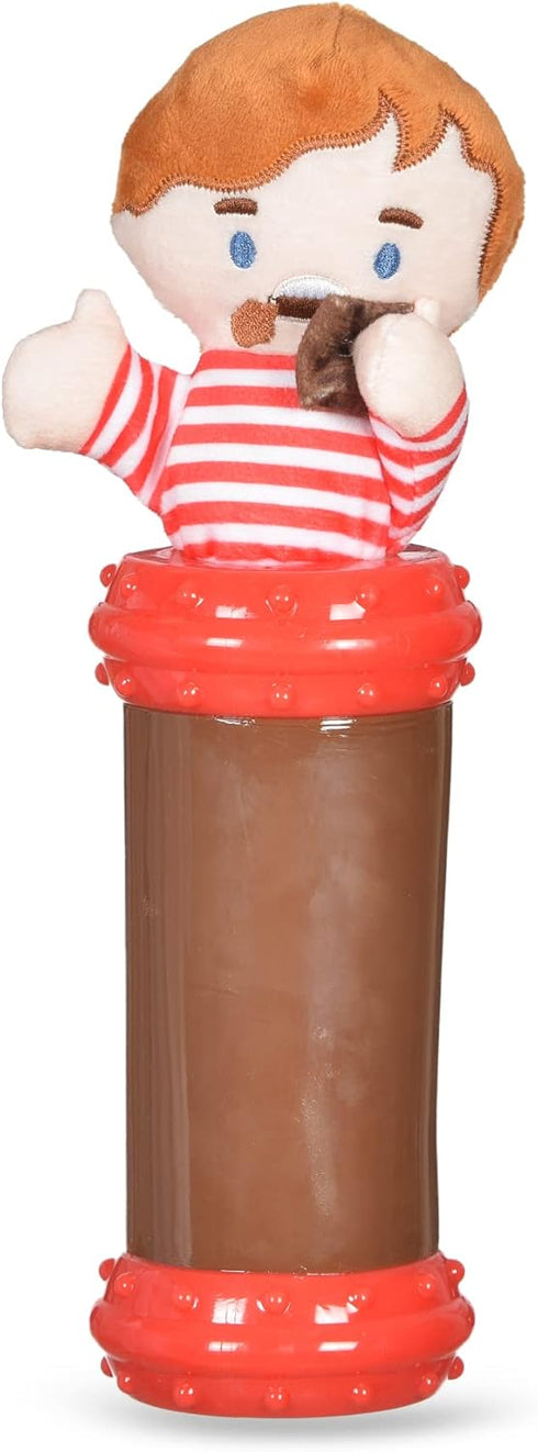 Willy Wonka for Pets Augustus Gloop Plush Toy Inside Textured Tube | Squeaky Dog Toys, Plush Dog Toys | Luxury Pet Plush with Multisensory Materia...