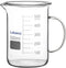 Glass Beaker, G3.3 Borosilicate Laboratory Grade Glass Graduated Beaker Transparent Measuring Beaker Cup Low Form Griffin Beaker with Handle and S...