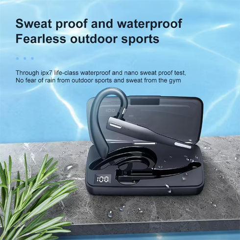 Okian Bluetooth Earpiece Headset for Phone Calls with Microphone for Work, includes Charge Level DIslplay, for Driving, Computer Tasks, includes C...
