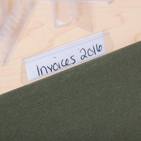 1InTheOffice Plastic Clear Tabs, and Inserts 2" x 5/8", 100/Pack (2")...