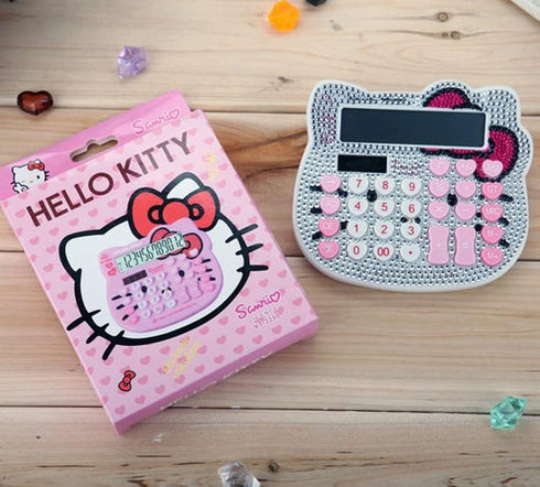 Hello Kitty Calculator, Xinyu Lighting Creative and Cute Solar Calculator, 12-Digit LCD Display, Suitable for Adults and Children, Solar and Batte...
