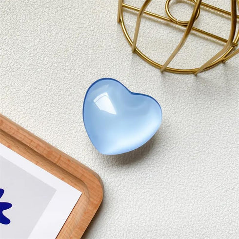 White Heart Phone Holder Stand griptok, Glass, Crystal, Cute, Pretty, Resin, ABS, Acrylic, epoxy(GT-002)......