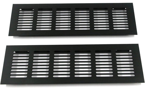 Geesatis 2 Pcs Louvered Ventilation Grille Air Vent for Cabinet Shoe Cabinet Hardware Accessories Ventilation Cover, with Mounting Screws, Black, ...