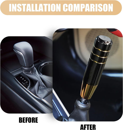 1 PC Car Shift Converter, 7" Alloy Personalized Easy Grip Gear Long Handle with 3 Thread Adapter, Smooth Operation Shift Knob Replacement, Univers...