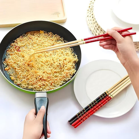 Bamboo Noodles Kitchen Cooking Frying Chopsticks 13.0 Inches Long Set of 2 Pairs Fsc Certificated Eco-Friendly...