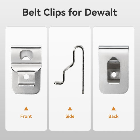 Belt Clips for Dewalt, 8pcs 304 Stainless Steel Drill Clips Tool Hooks with Screws for Dewalt N268241 Fit for 20V Power Tools DCD980 DCD980L2 DCD9...