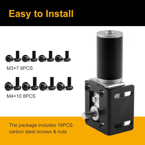 370 Mounting Bracket for DC Worm Gear Motor, Durable Single-Side Holder with M4 Screw, Compatible with 32GZ370/40GZ495/40GZ868/42GZ495 Motors - DI...
